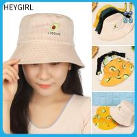 HEYGIRL ปีกกว้างลูกฟูกผู้หญิง Topi Bucket หมวกชาวประมงหมวกเดินทาง