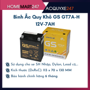 BÌNH ẮC QUY XE MÁY GS GT7A-H 12V-7AH - HÀNG CHÍNH HÃNG MỚI 100%