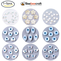 Beebeecraft 1-5 pc Natural White Shell Mother of Pearl Shell Beads Top Drilled Beads Pearlized Elephant with Evil Eye 9x12.5x2mm Hole: 0.5mm