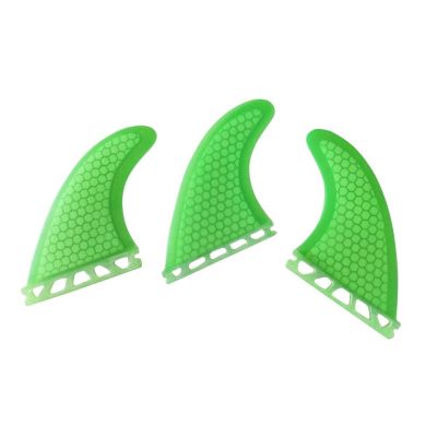 ：“{—— 3Pcs Tri Surf Fins With Honeycomb Fibreglass For Surfboard Surf Fin Surfboard Accessories Water Sports Surfing Board