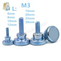 50Pcs M3คาร์บอน Thumb สกรูคอเสื้อรอบหัว Knurling คู่มือปรับสกรู Bolt Gb834 M3 * 6/8/10 ~ 30มม.