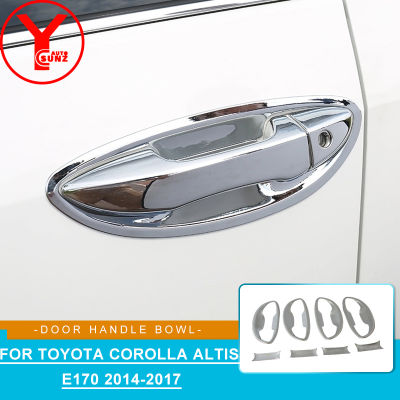For Toyota Corolla ALTIS 2014 2015 2016 2017 Chrome Styling Car Door Handle Bowl Insert Cover Side Catch Cup Interior Moulding