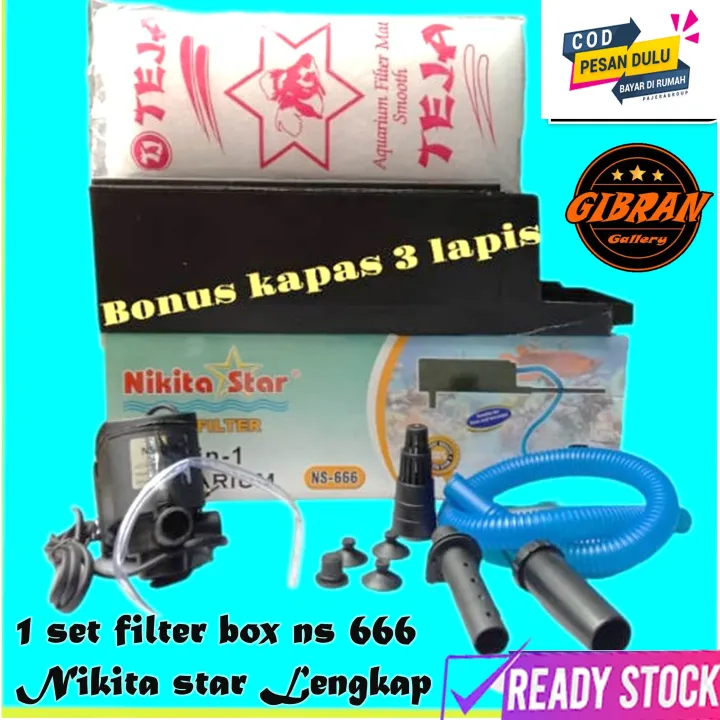 Filter Box Komplit Nikita Star Ns Pompa Aquarium Set Lengkap