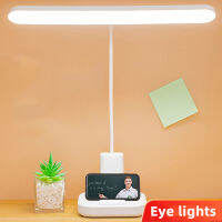 โคมไฟตั้งโต๊ะ LED สำหรับการเรียนรู้แบบชาร์จไฟได้ Plug-In แบบ Dual-ใช้หอพักนักศึกษาอ่านแสงวิสัยทัศน์-รักษาโคมไฟข้างเตียงห้องนอน