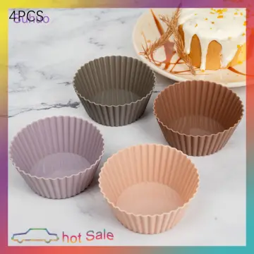 Pack of 6 Silicon Cup Cake Molds / Silicone Cupcake Moulds Reusable  Nonstick Heat Resistant Baking Cups 6 pcs