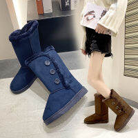 2023ฤดูหนาว35-41ผู้หญิง Snowboots กันน้ำ Lady Cotton Slip-On รองเท้าแฟชั่น Fox Fur 4สี