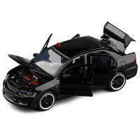 1:32ล้อแม็กแลนเซอร์ EVO IX 9ตำรวจรุ่นรถของเล่นจำลองแสงเสียง EVO X 10 Die Cast ของเล่นสำหรับเด็กของขวัญ F207