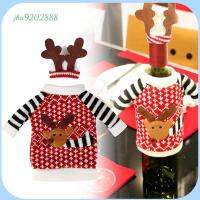 JHA9202888 Cute Xmas Santa Adornment Christmas Red Wine Bottle Cover Bag Elk Pattern Clothes Shape