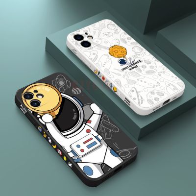 [สินค้าใหม่ในสต็อก] การ์ตูนน่ารักนักบินอวกาศ Space Square เคสโทรศัพท์สำหรับ iPhone 14 13 12 11 Pro Max 12 Mini XS XR X 6S 8 7 Plus SE Soft ฝาครอบซิลิโคน