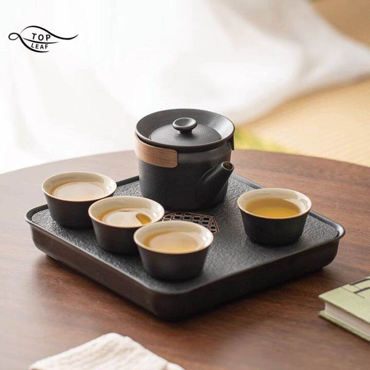 [TOP LEAF]Creative Porcelain Kung Fu Tea Set Tea Cup Personal Cup 4 PCs