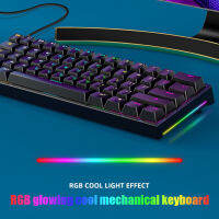 61-Key Mechanical Keyboard พร้อม Backlight Green Axis Mechanical Wired Keyboard อุปกรณ์คอมพิวเตอร์อุปกรณ์แล็ปท็อปแบบพกพา