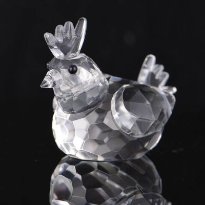Crystal Chicken Figurines Collection Glass Animal Paperweight Crystal Miniature Craft Home Table Decor Christmas Kids Favor Gift