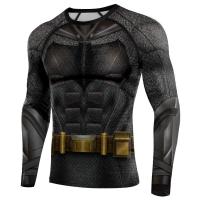 Mens Compression เสื้อ Bat Man พิมพ์เสื้อยืดแห้งเร็วฟิตเนสการฝึกอบรมกีฬาแน่นวิ่งเสื้อกีฬา