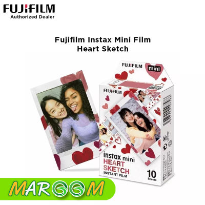 FILM FUJI INSTAX MINI HEART SKETCH (แถมอัลบั้มรูปคละสี) Fujifilm Film instax mini ฟิล์มลาย ลิขสิทธิ์ Fujifilm ของแท้100%