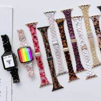 ㍿◘❧ Resin Slim Strap for Apple Watch Ultra 49mm Band 41mm 45mm 38 42mm Thin Women Transparent Correa for iwatch 7 6 se series 5 4 3