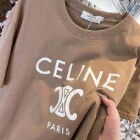 เสื้อยืดแขนสั้น Cycce Lynn สำหรับทั้งหญิงและชายใหม่ผ้าฝ้ายไซส์ใหญ่ Cetakan Alfabet คู่แขนครึ่งคอแท็ก + แท็กแขวน