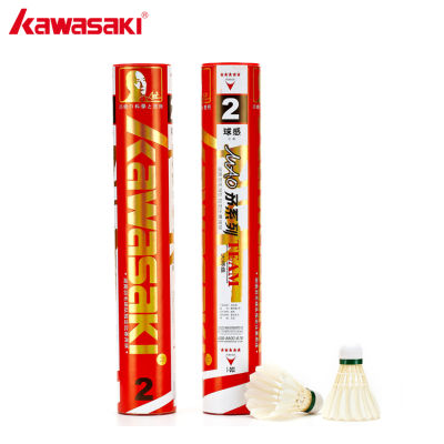 12Pcs Kawasaki Original Professional Tournament Shuttle White Goose Feather Badminton Ball Durable Speed 76 77 Accessories