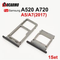 Aocarmo ถาดใส่ซิมการ์ด,เหมาะสำหรับ Samsung Galaxy A520 A720 A5ช่อง SD ใส่ซิมเครื่องอ่านการ์ดคู่ A7 2017