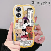 เคส Chenyyyka สำหรับ OPPO Reno 8 T 5G Reno8 T A1 Pro Reno 8 5G Reno 8 Pro 5G เคสการ์ตูนน่ารักสนูปี้เนื้อครีมสีสันสดใสป้องกันเลนส์กล้องเคสโทรศัพท์โปร่งใสขอบเป็นลอนเคสซิลิโคนอ่อนชัดเจนกันกระแทก