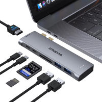 ZMUIPNG USB C Hub Adapter for MacBook Pro Air 2022 2021 2020 2019 Docking Station for MacBook M1 M2 USB C to HDMI Mac Accessories Multiport Dongle with 4K HDMI USB 3.0 SD TF Thunderbolt 3 USB-C Port Type C 7 IN 2 USB C Hub