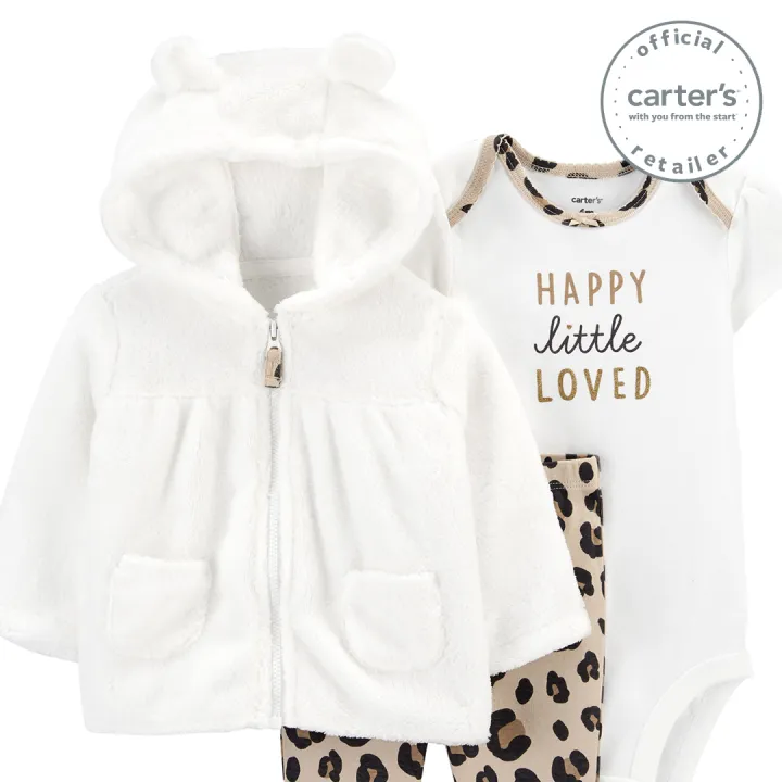 Carter's Baby Girl 3Piece Leopard Little Jacket Set Lazada PH
