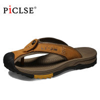 Plus size 46 New Arrival Summer Men Flip Flops Genuine leather Beach Sandals Anti-slip Zapatos Hombre Casual Shoes Drop Shipping