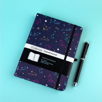 Zodiac Stars Bullet Dotted Journal Bujo 160gsm กระดาษหนาวงยืดหยุ่น B6 ปกแข็ง Dot Grid Notebook