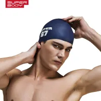 Summer water man swimming caps silicone boys new blue bathing cap male professional waterproof ear SaleTH