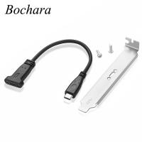 Bochara USB Type C 3.1 Male to Female Extension Cable 18 1 Cores Foil Braided Shielded with Bracket Panel