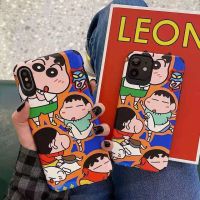 guohongzhilianjiaoyukej เคสโทรศัพท์มือถือหนังแกะ แบบนิ่ม ลายการ์ตูนชินจัง สําหรับ iPhone 13 12promax xr 8 8p x