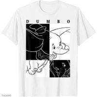 Cartoon Dumbo elephant graphic cotton O-neck T-shirt for men