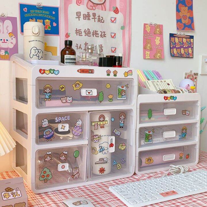 minkys-kawaii-large-capacity-transparent-drawer-type-desktop-organizer-desk-storage-box-pen-holder-school-office-stationery