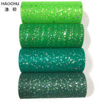 HAOCHU สีเขียวป่ากลางแจ้งพรรค G Litter เลื่อม T Ulle ม้วน6นิ้ว25หลาตูผ้าตกแต่งงานแต่งงาน Organza เก้าอี้โบว์