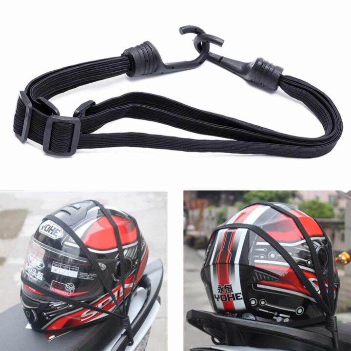 2 Hooks Motorcycle Retractable Elastic Rope Strap For Motorcycle Helmet 