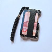 Aluminum Card Case Carbon fiber Pattern Genuine Leather Mini Wallet Men Women Metal RFID Blocking Credit ID Bank Card Holders Card Holders