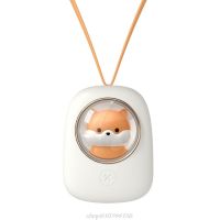 New Cute Hanging Neck Fan Rechargeable Mini USB Charging Portable Desktop Cartoon Rope Space Capsule Small Fan M19 21 Dropship