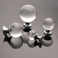 ☋۩ 20-40mm Clear Crystal Round Shape Design Knobs Cupboard Drawer Pull Kitchen Cabinet Door Wardrobe Handles Furniture Hardware