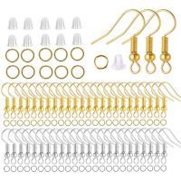 100/300pcs/Lot Hypoallergenic Earring Hook Kit Mix-color Ear Wires Hooks Open Jump Rings Earplugs for DIY Earrings Making Repair Ear Protection