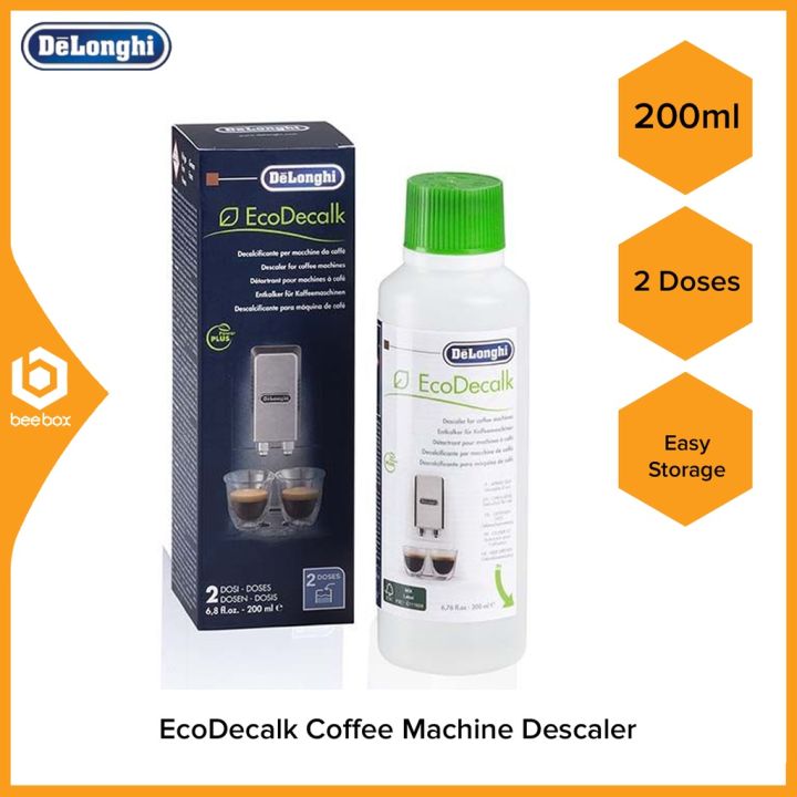 De'Longhi Original EcoDecalk DLSC202 - Descaler, Eco-Friendly Universal  Descaling Solution for Coffee & Espresso Machines - 6,8 fl. oz. (2 uses)