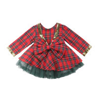 2pcsset Plaid Christmas Dress For Girl Princess Kid Baby Girl Tulle Tutu Dresses Xmas New Year Red Party Dresses Girls Clothing