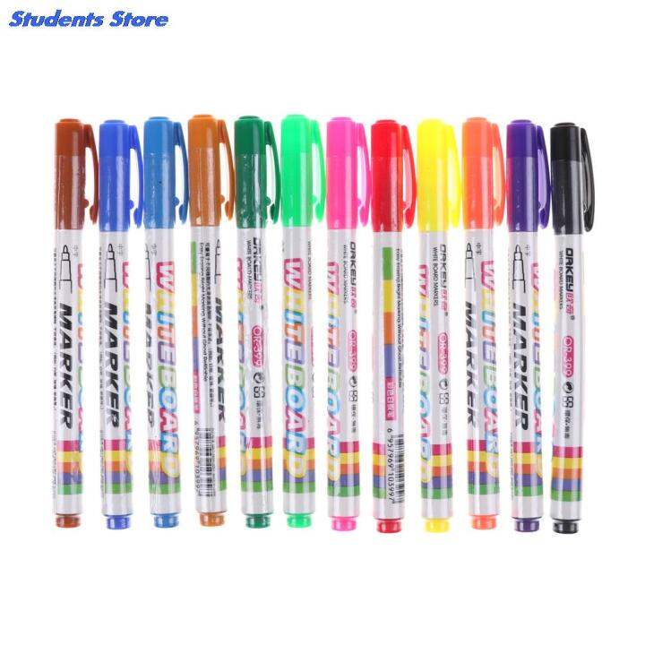 12Pcs 12 Colors White Board Maker Pen Whiteboard Marker Liquid Chalk