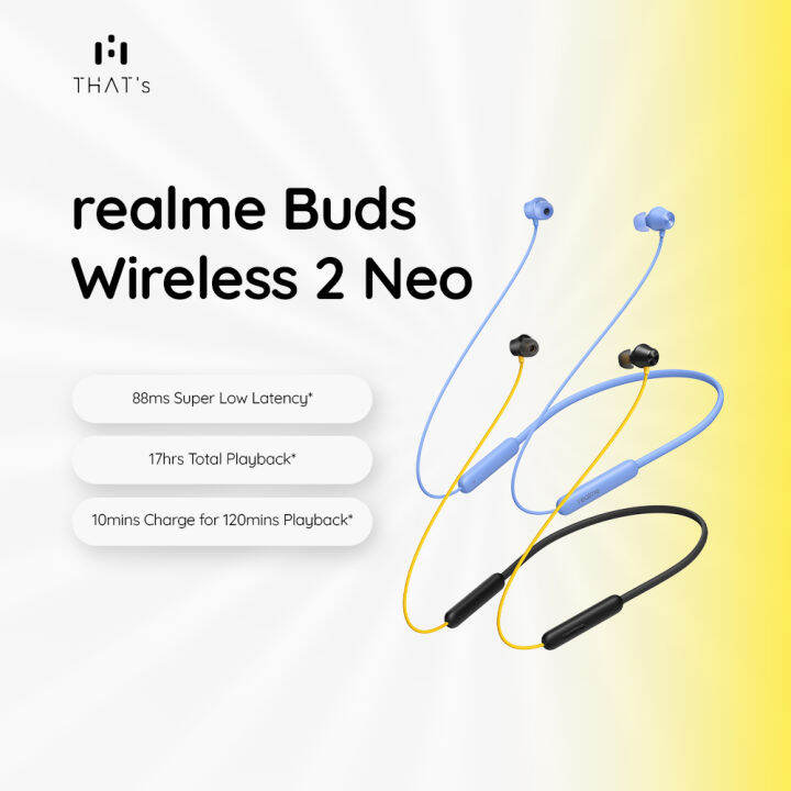 realme Buds Wireless 2 Neo 17 Hours Battery Life IPX4 Water