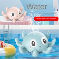 Bath Toy Bathroom Automatic Induction Water spray Small Octopus Electric Octopus Water Toy With Light and Music Baby Toys