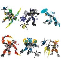 BIONICLE ป่า Rock Water Earth Ice Fire ตัวเลขการกระทำบล็อคก่อสร้างชุดของเล่นสำหรับของขวัญเด็กเข้ากันได้กับแบรนด์ที่สำคัญ6ชิ้น/เซ็ต