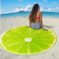 【cw】 Practical Round Sea Blanket Shawl Yoga Carpet Picnic Mat Beach Carpet Microfiber Comfortable ！