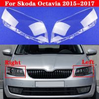 ฝาครอบไฟหน้ารถสำหรับ Skoda Octavia 2015-2017ที่ครอบไฟหน้ารถยนต์ที่ครอบโคมไฟฝาครอบไฟไฟฉายคาดศีรษะกรอบเลนส์กระจก