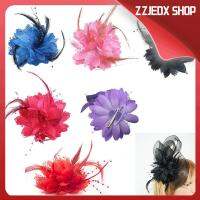 ZZJEDX SHOP ยุโรป Fascinator เข็มกลัด การแสดงเต้นรำละติน กิ๊บติดผมขนนก อุปกรณ์ผมจัดงานแต่งงาน ข้อมือดอกไม้ กิ๊บติดผมเจ้าสาว