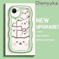 เคส Chenyyka สำหรับ Realme C30 C30s Narzo 50i Prime Case การ์ตูนน่ารักลูกสุนัขความคิดสร้างสรรค์ลายคลื่นเคสมือถือโปร่งแสงแฟชั่นน่ารักปลอกซิลิโคนนิ่มป้องกันเลนส์กล้องกันกระแทกแบบใสเคส