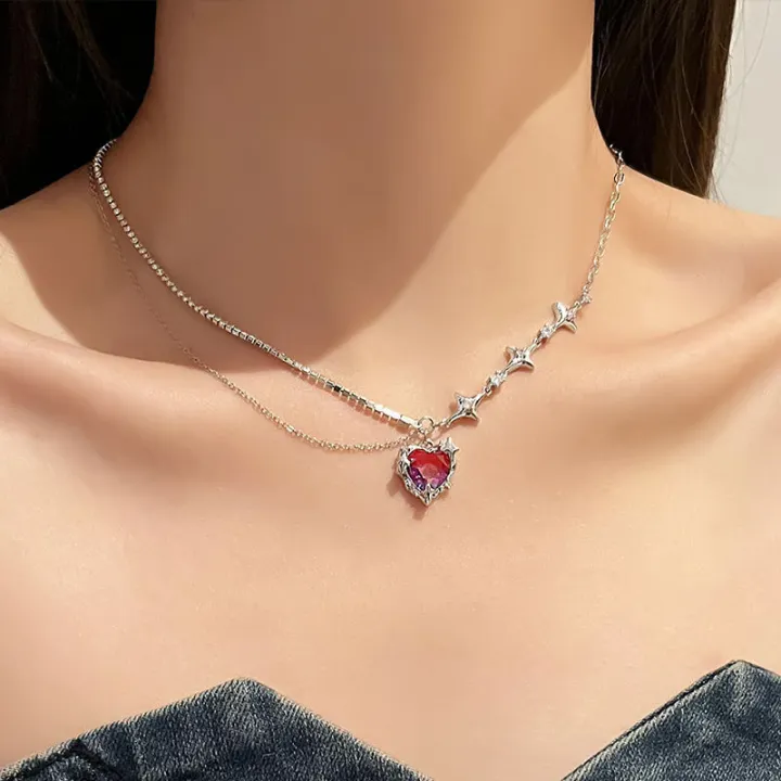 2023-necklace-cool-punk-necklace-women-necklace-fashion-aesthetic-necklace-cool-girl-necklace-y2k-necklace-sweet-girl-necklace-heart-pendant-necklace