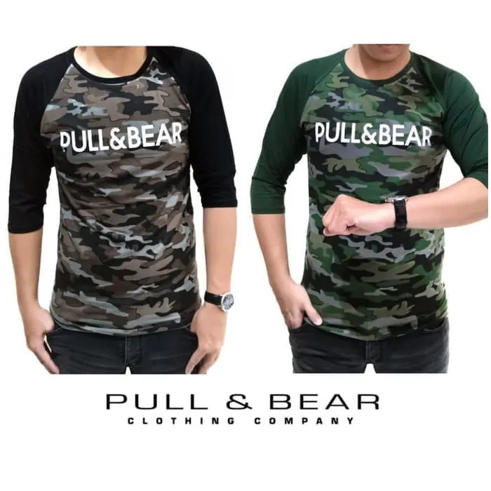 pull and bear army t shirt